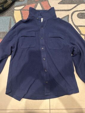 PINK Victoria's Secret Navy Button-Up Fleece Jacket
